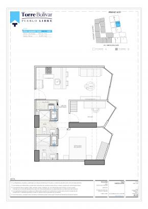 Plano del modelo AX09 del proyecto Torre Bolivar en Pueblo Libre