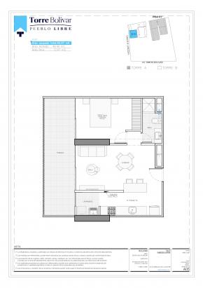 Plano del modelo B101 del proyecto Torre Bolivar en Pueblo Libre