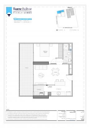 Plano del modelo B102 del proyecto Torre Bolivar en Pueblo Libre