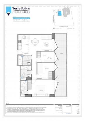 Plano del modelo B103 del proyecto Torre Bolivar en Pueblo Libre