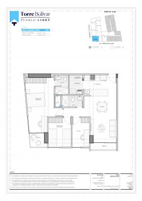 Plano del modelo BX04 del proyecto Torre Bolivar en Pueblo Libre