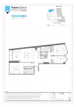 Plano del modelo BX07 del proyecto Torre Bolivar en Pueblo Libre