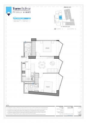 Plano del modelo BX09 del proyecto Torre Bolivar en Pueblo Libre