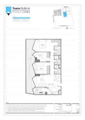 Plano del modelo A101 del proyecto Torre Bolivar en Pueblo Libre