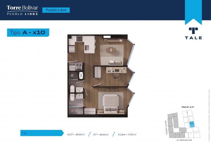 Plano del modelo AX10 del proyecto Torre Bolivar en Pueblo Libre
