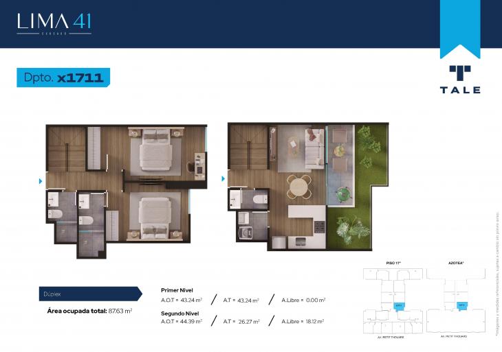 Plano del modelo 1711 del proyecto LIMA 41 en Cercado De Lima