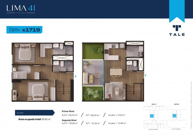 Plano del modelo 1719 del proyecto LIMA 41 en Cercado De Lima