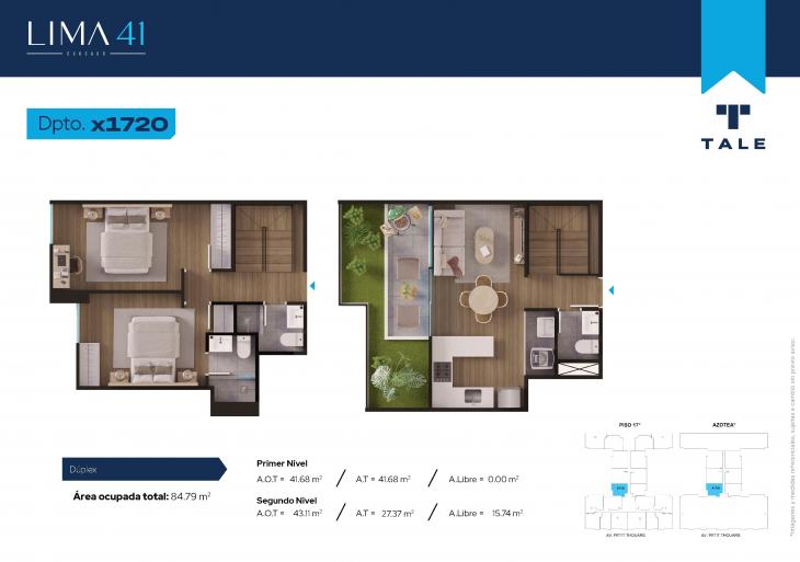 Plano del modelo 1720 del proyecto LIMA 41 en Cercado De Lima