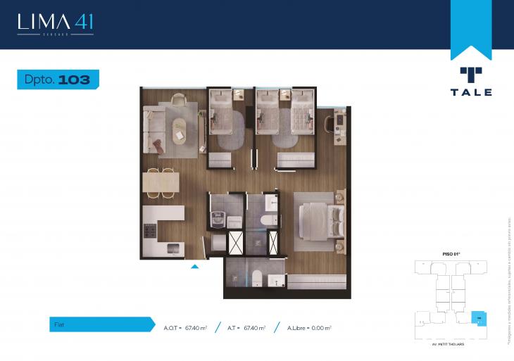 Plano del modelo 103 del proyecto LIMA 41 en Cercado De Lima