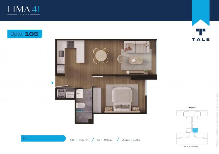 Plano del modelo 105 del proyecto LIMA 41 en Cercado De Lima