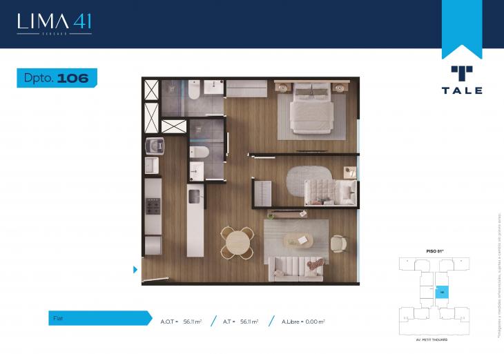 Plano del modelo 106 del proyecto LIMA 41 en Cercado De Lima