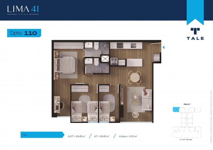 Plano del modelo 110 del proyecto LIMA 41 en Cercado De Lima