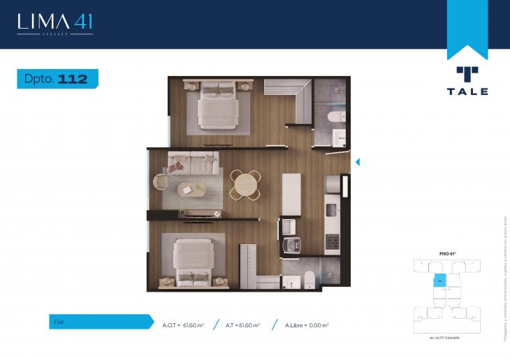 Plano del modelo 112 del proyecto LIMA 41 en Cercado De Lima