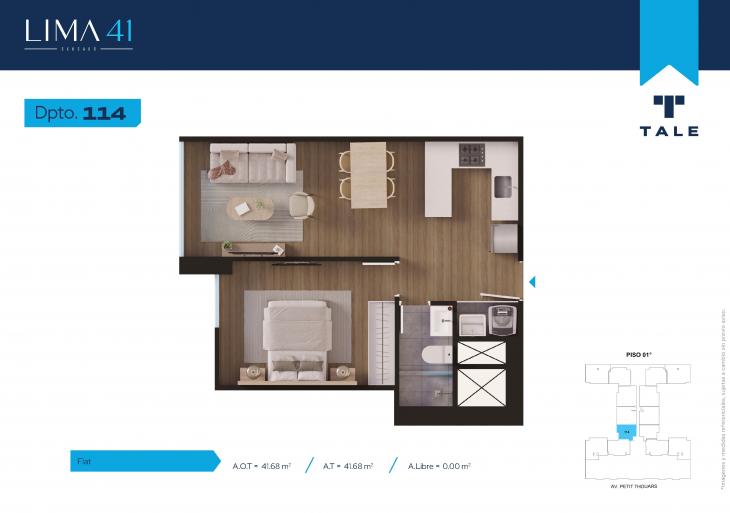 Plano del modelo 114 del proyecto LIMA 41 en Cercado De Lima