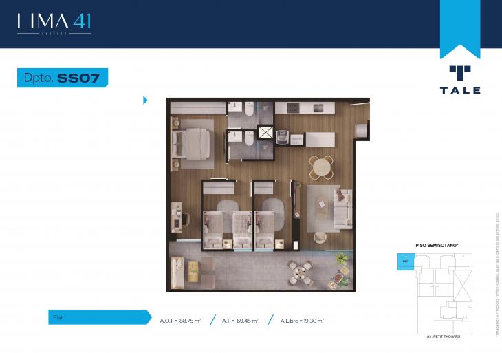 Plano del modelo SS07 del proyecto LIMA 41 en Cercado De Lima