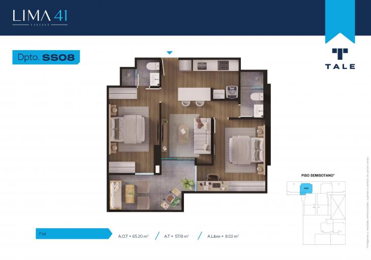 Plano del modelo SS08 del proyecto LIMA 41 en Cercado De Lima
