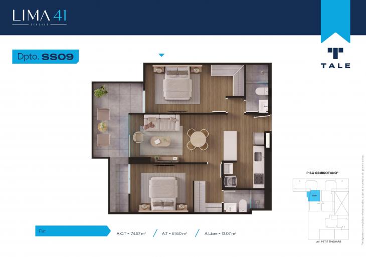 Plano del modelo SS09 del proyecto LIMA 41 en Cercado De Lima