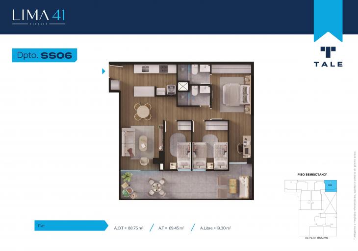 Plano del modelo SS06 del proyecto LIMA 41 en Cercado De Lima
