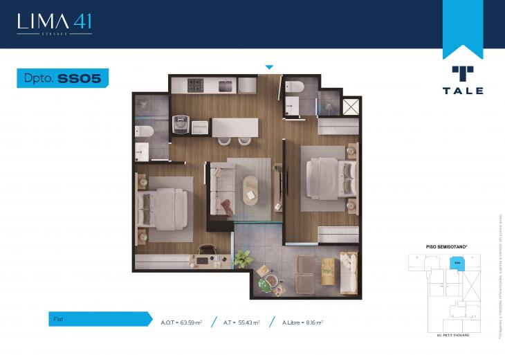 Plano del modelo SS05 del proyecto LIMA 41 en Cercado De Lima