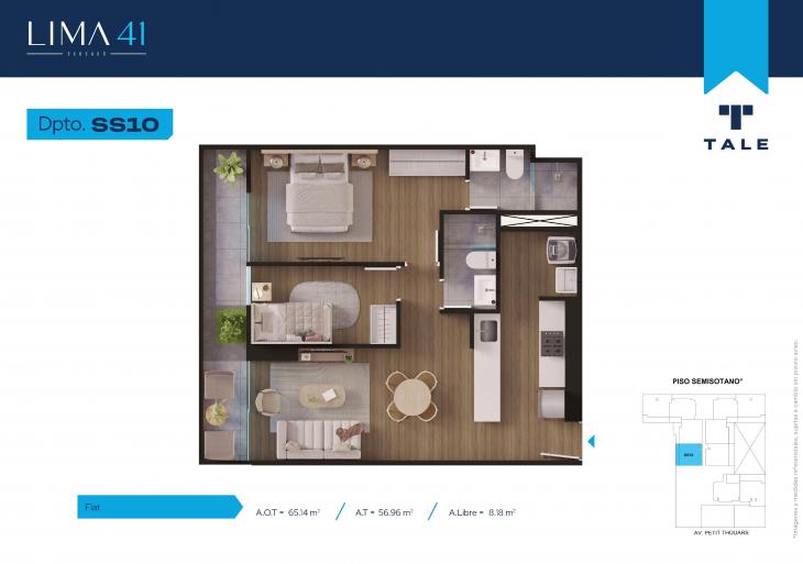 Plano del modelo SS10 del proyecto LIMA 41 en Cercado De Lima