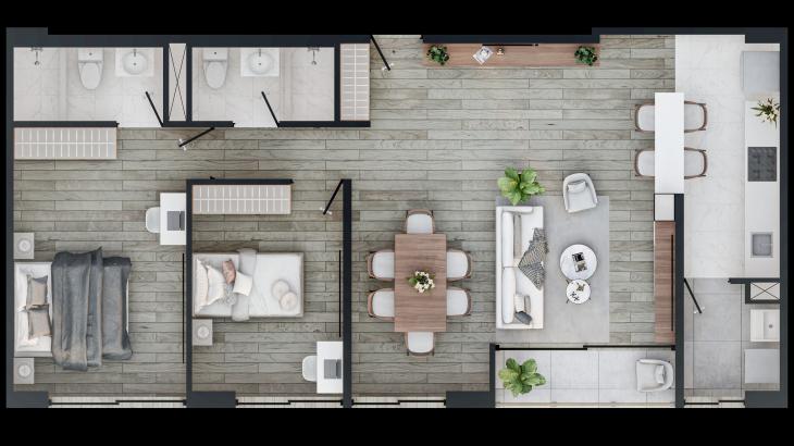 Plano del modelo X03 del proyecto ELITE 14 en Santiago De Surco