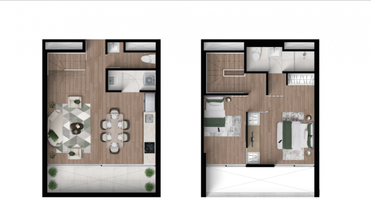 Plano del modelo D02 del proyecto Tempus La Paz en Miraflores