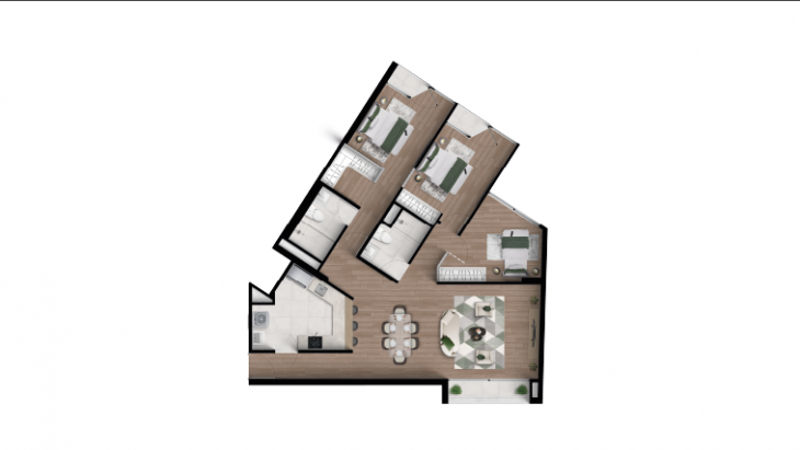 Plano del modelo X022 del proyecto Tempus La Paz en Miraflores