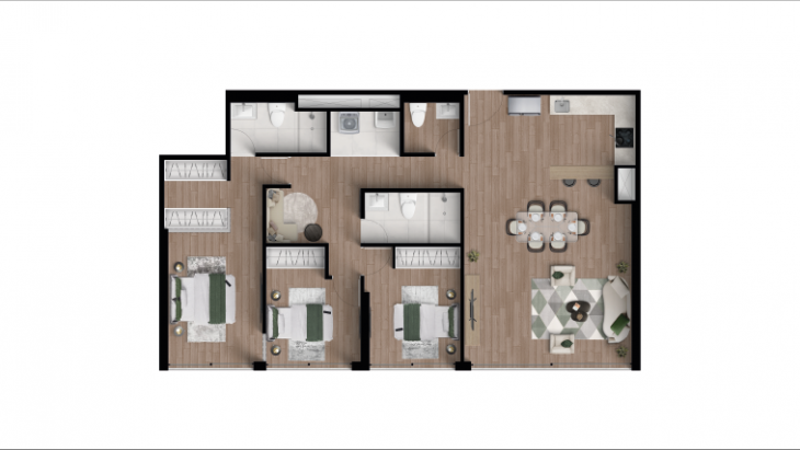 Plano del modelo X042 del proyecto Tempus La Paz en Miraflores