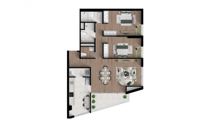 Plano del modelo X03 del proyecto Tempus La Paz en Miraflores