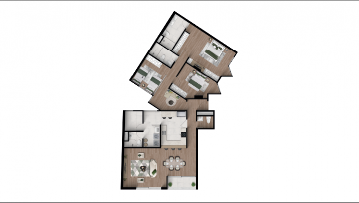 Plano del modelo X05 del proyecto Tempus La Paz en Miraflores