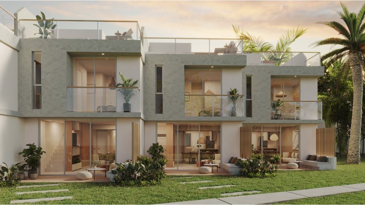 Fachada principal del proyecto Tropic Asia Homes en Lima