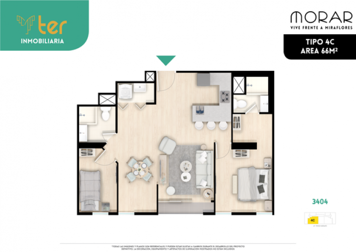 Plano del modelo 2A del proyecto MORAR en Surquillo