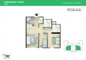 Plano del modelo 2B del proyecto MORAR en Surquillo
