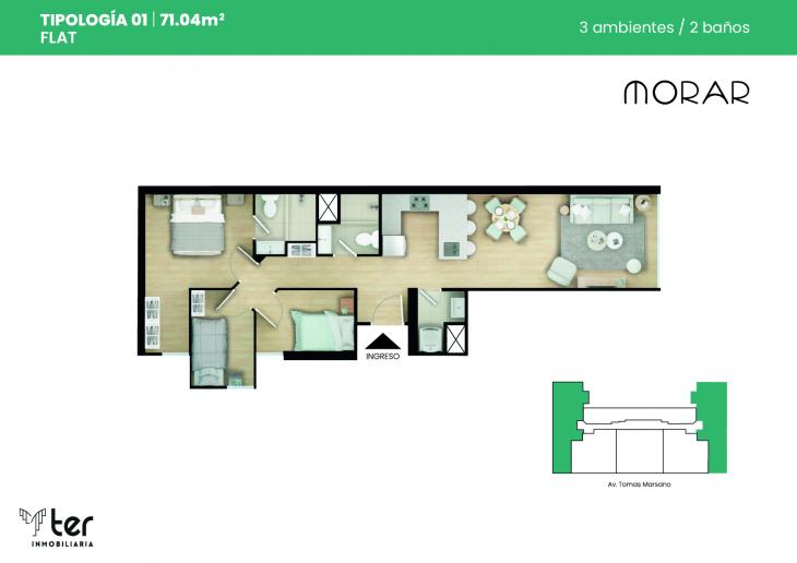Plano del modelo 1A del proyecto MORAR en Surquillo