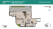 Plano del modelo Tipo SS01 del proyecto PACIFICO 299 en Santiago De Surco