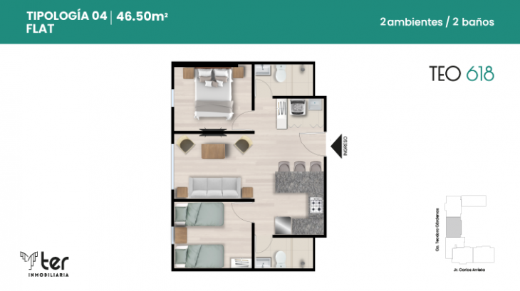 Plano del modelo X04 del proyecto TEO618 en Cercado De Lima