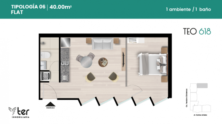 Plano del modelo X06 del proyecto TEO618 en Cercado De Lima