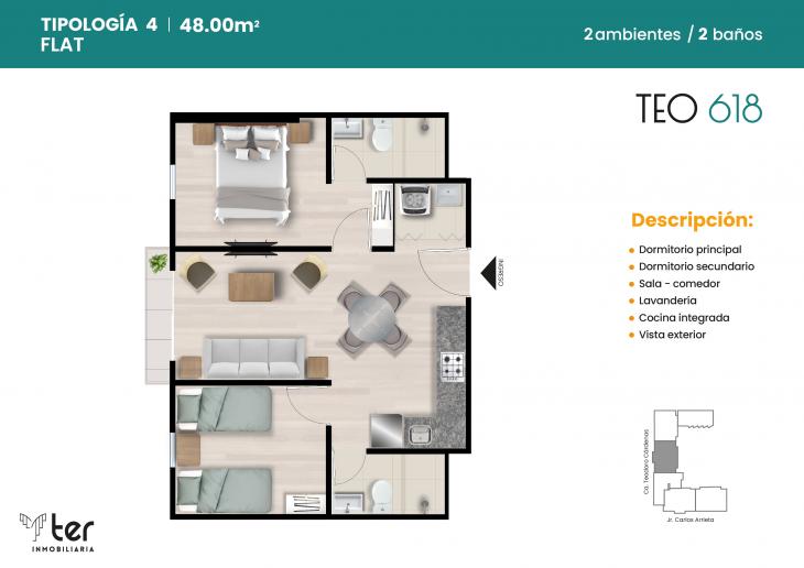 Plano del modelo X04 del proyecto TEO618 en Cercado De Lima