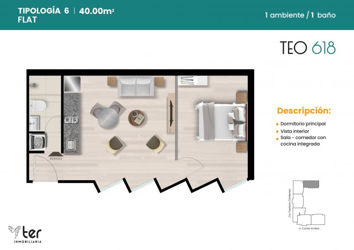 Plano del modelo X06 del proyecto TEO618 en Cercado De Lima