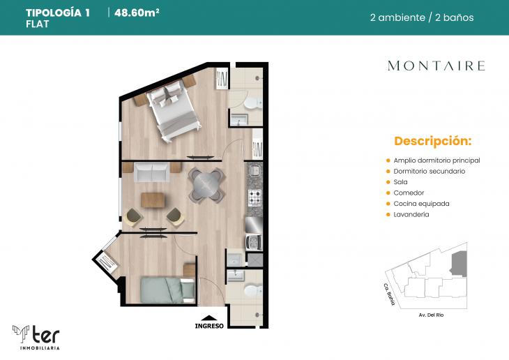 Plano del modelo X01 del proyecto MONTAIRE en Pueblo Libre