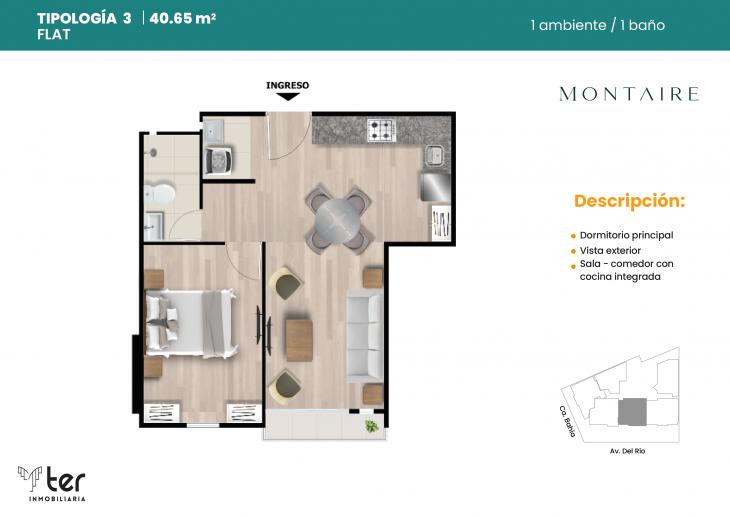 Plano del modelo X03 del proyecto MONTAIRE en Pueblo Libre