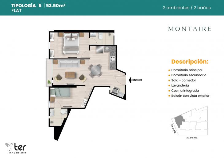 Plano del modelo X05 del proyecto MONTAIRE en Pueblo Libre