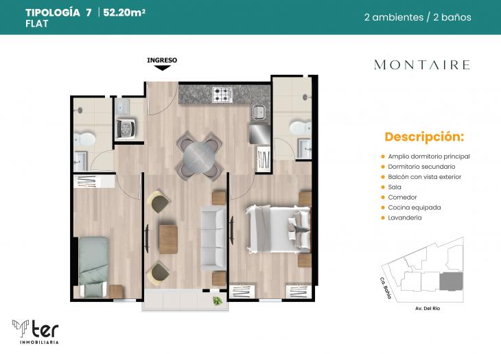 Plano del modelo X07 del proyecto MONTAIRE en Pueblo Libre