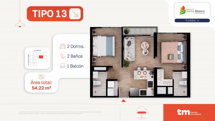 Plano del modelo 13 del proyecto Jardines de  Santa Beatriz tercera etapa en Cercado De Lima