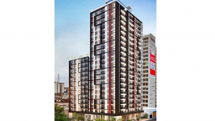 Fachada principal del proyecto Jardines de  Santa Beatriz tercera etapa en Cercado De Lima