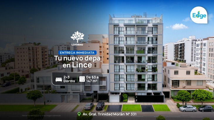 Fachada principal del proyecto LIVORNO en Lince