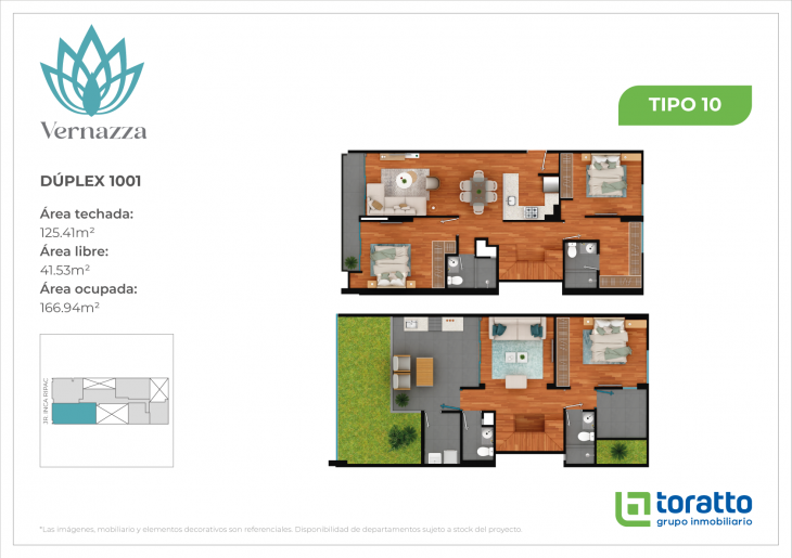 Plano del modelo VER-1001 del proyecto VERNAZZA en Jesus Maria