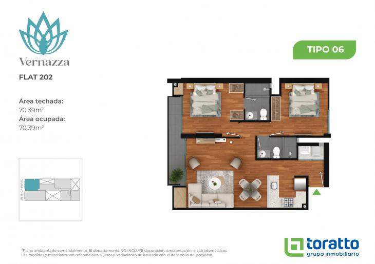Plano del modelo VER-02 del proyecto VERNAZZA en Jesus Maria