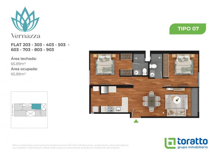 Plano del modelo VER-03 del proyecto VERNAZZA en Jesus Maria
