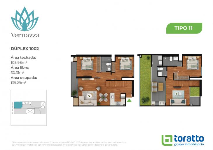 Plano del modelo VER-1002 del proyecto VERNAZZA en Jesus Maria